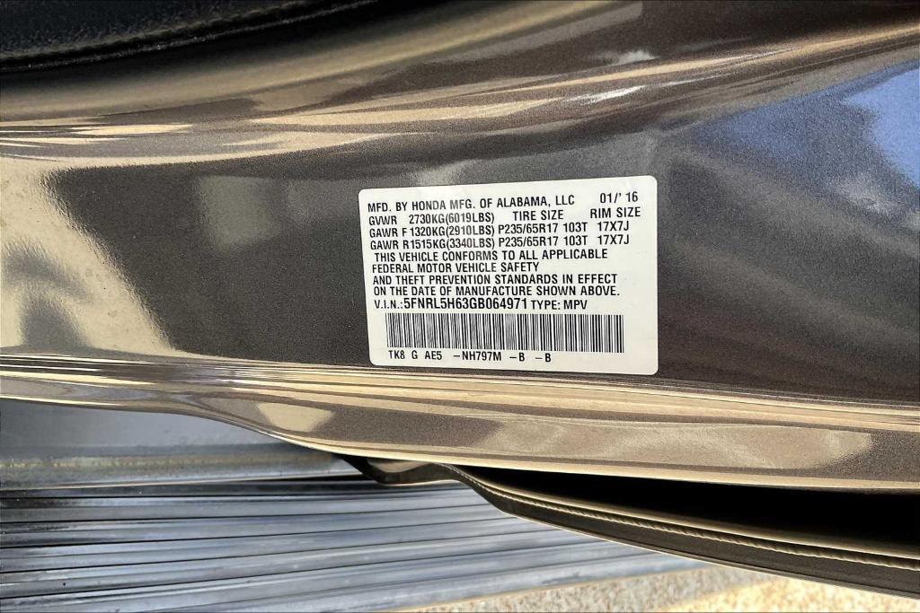 used 2016 Honda Odyssey car, priced at $18,861
