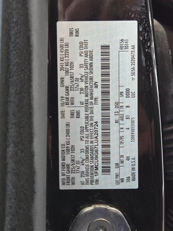 used 2020 Ford Escape car, priced at $18,995