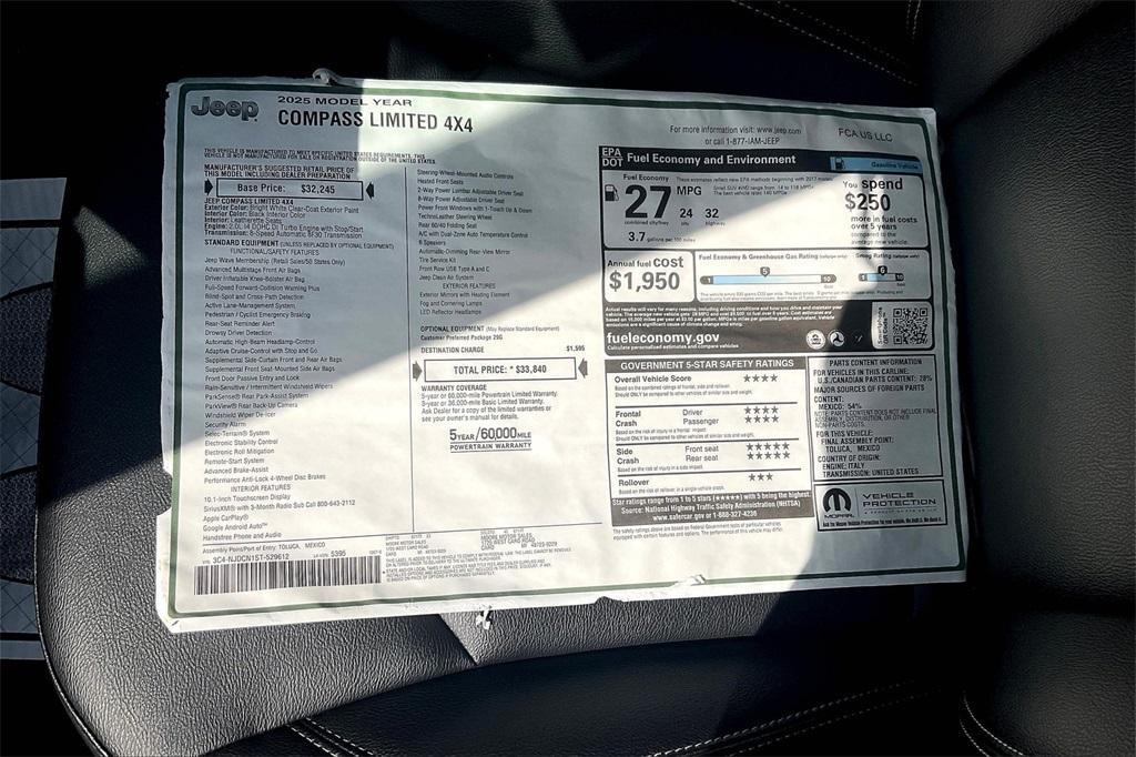 new 2025 Jeep Compass car, priced at $31,810