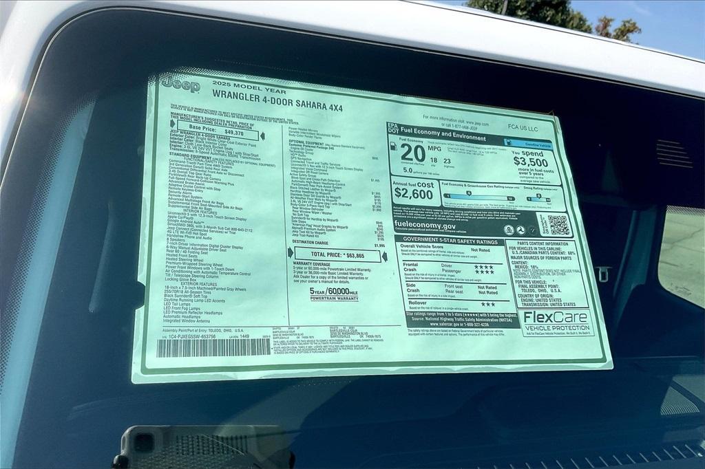 new 2025 Jeep Wrangler car, priced at $49,647