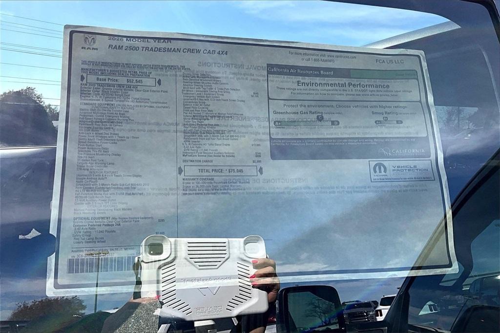 new 2026 Ram 2500 car, priced at $65,040