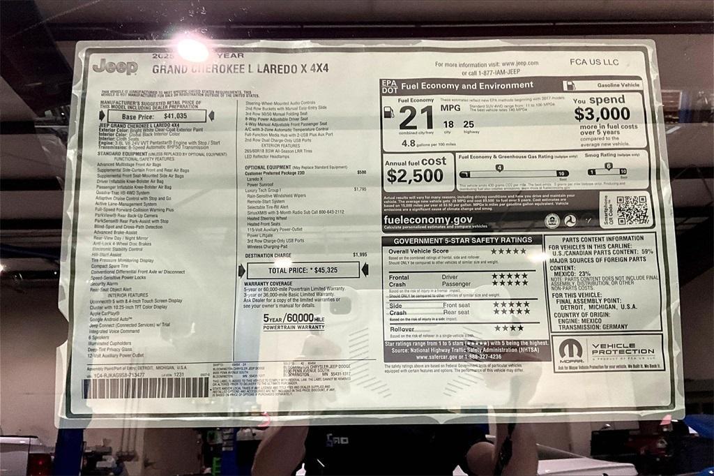 new 2025 Jeep Grand Cherokee L car, priced at $31,667