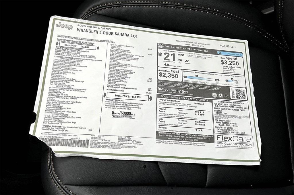 new 2026 Jeep Wrangler car, priced at $52,102