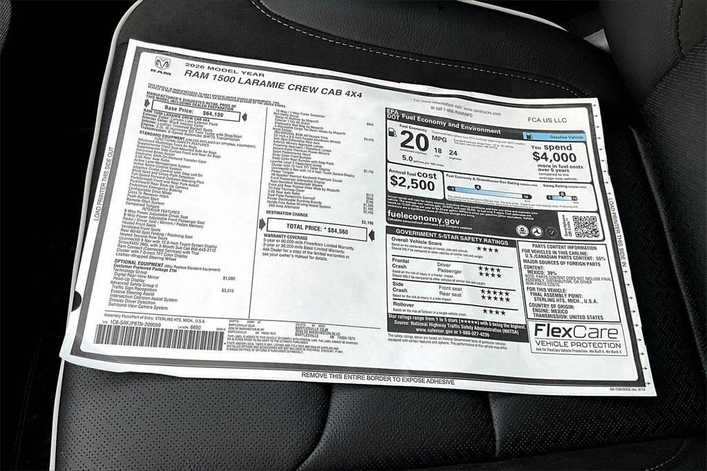 new 2026 Ram 1500 car, priced at $70,279