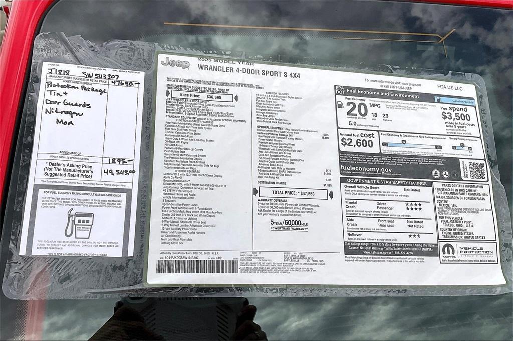new 2025 Jeep Wrangler car, priced at $47,650