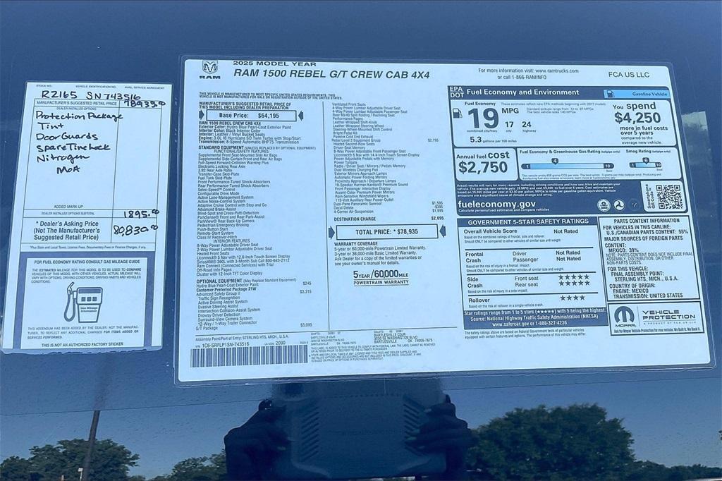 new 2025 Ram 1500 car, priced at $66,050