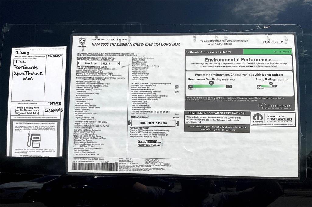 new 2024 Ram 3500 car, priced at $48,861