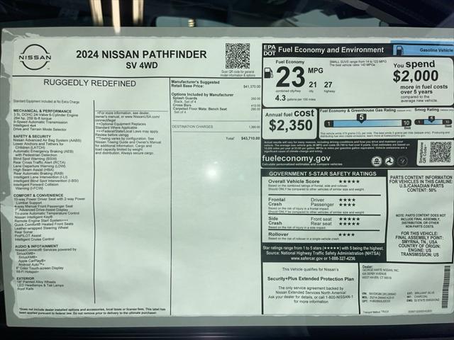 new 2024 Nissan Pathfinder car, priced at $43,710