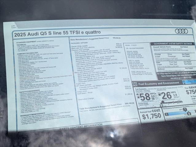 new 2025 Audi Q5 car, priced at $69,160