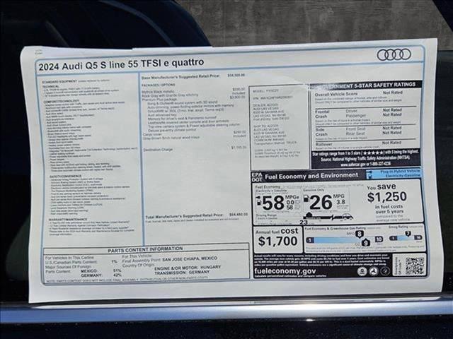 new 2024 Audi Q5 car, priced at $62,980