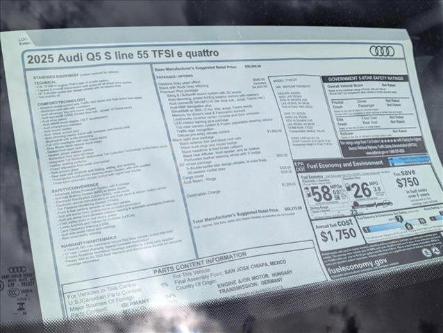 new 2025 Audi Q5 car, priced at $68,210