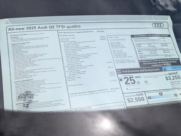 new 2025 Audi Q5 car, priced at $61,150