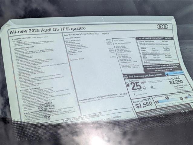 new 2025 Audi Q5 car, priced at $57,150