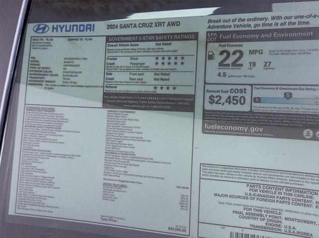 new 2024 Hyundai Santa Cruz car, priced at $38,696