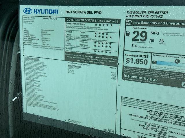 new 2024 Hyundai Sonata car, priced at $25,057