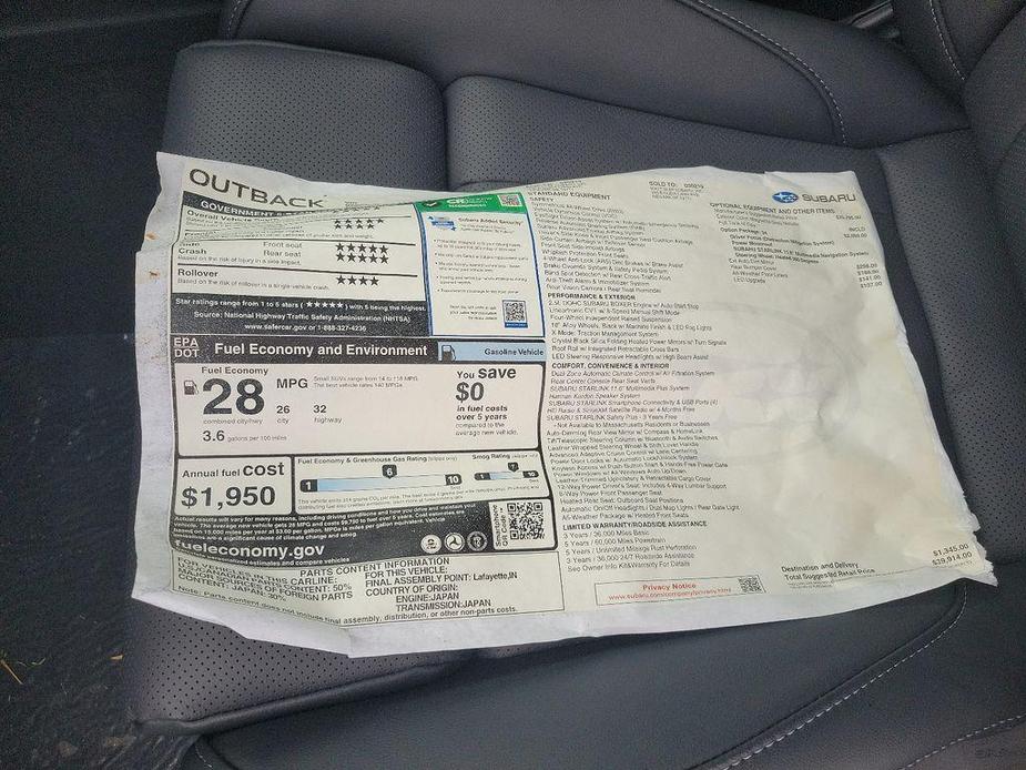 new 2024 Subaru Outback car, priced at $37,048