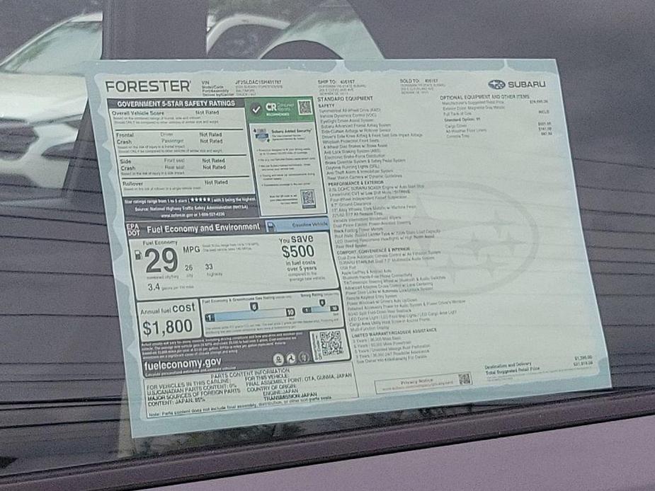 new 2025 Subaru Forester car, priced at $31,819