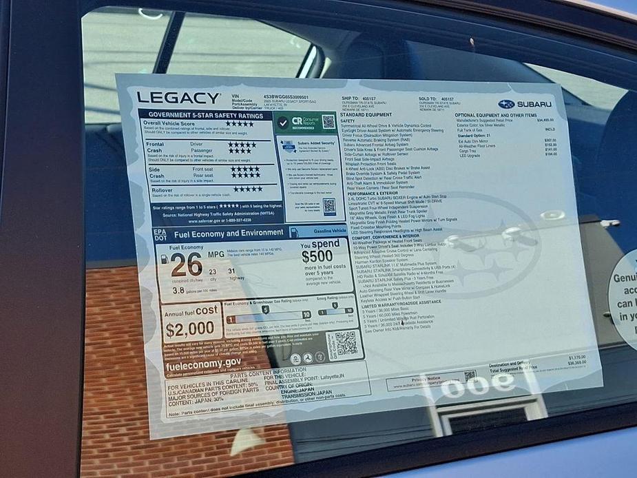 new 2025 Subaru Legacy car, priced at $36,369