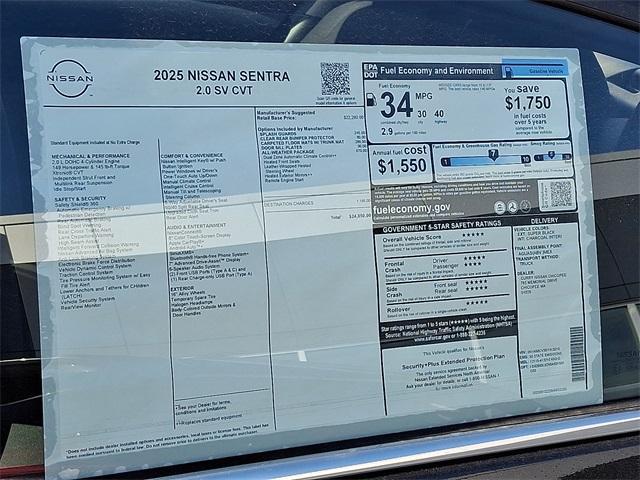 new 2025 Nissan Sentra car, priced at $22,855