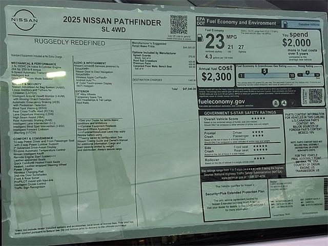 new 2025 Nissan Pathfinder car, priced at $39,074