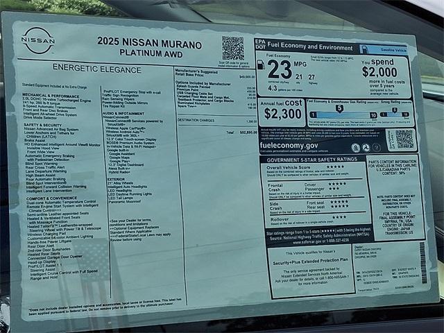 new 2025 Nissan Murano car, priced at $50,781