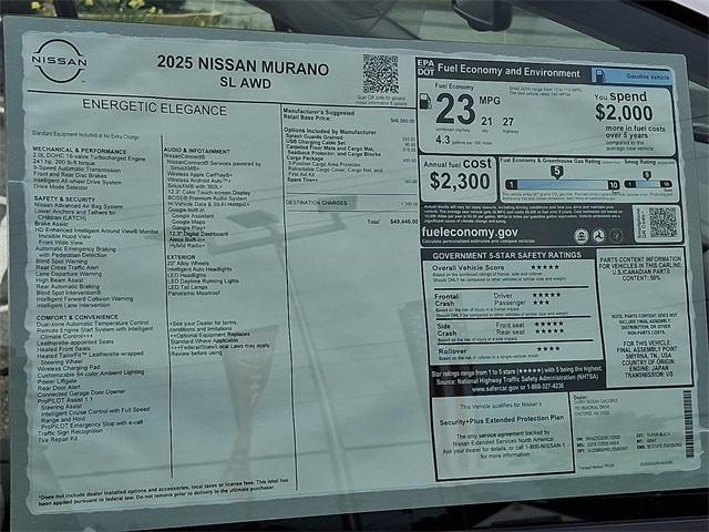 new 2025 Nissan Murano car, priced at $42,818