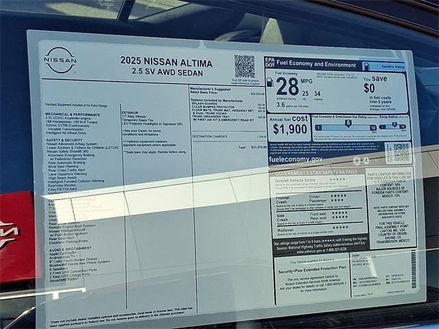 new 2025 Nissan Altima car, priced at $28,139