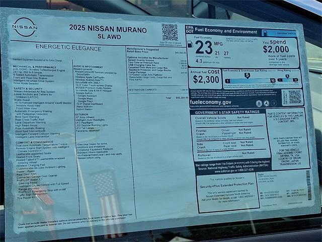 new 2025 Nissan Murano car, priced at $48,055