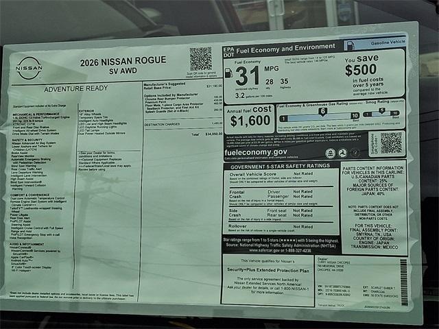 new 2026 Nissan Rogue car, priced at $31,411