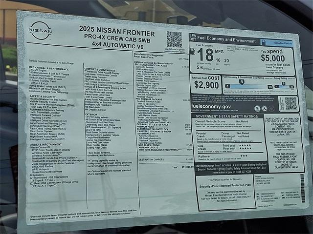 new 2025 Nissan Frontier car, priced at $48,700