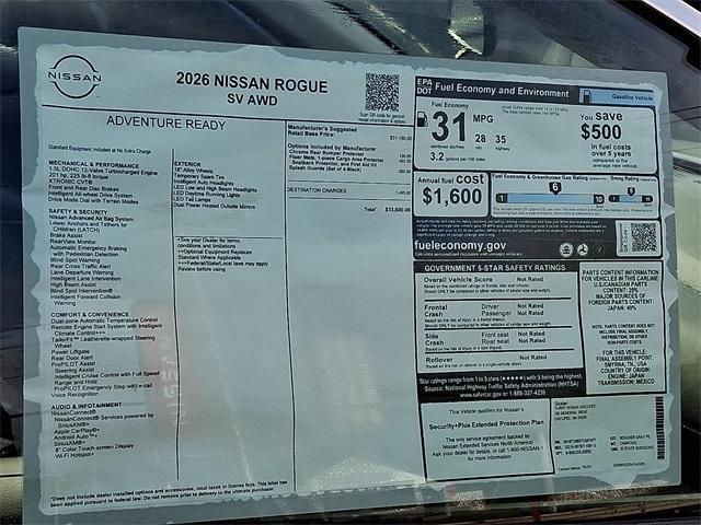 new 2026 Nissan Rogue car, priced at $32,957