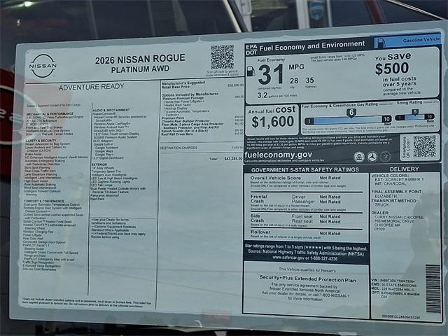 new 2026 Nissan Rogue car, priced at $39,368
