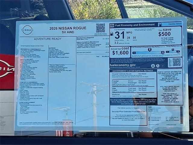 new 2026 Nissan Rogue car, priced at $30,207