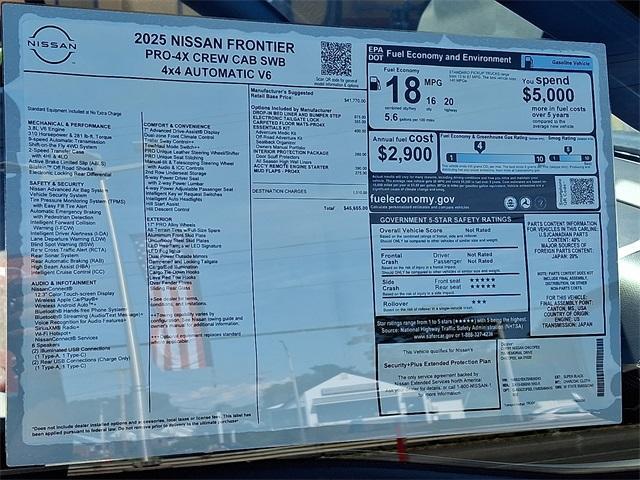 new 2025 Nissan Frontier car, priced at $39,124