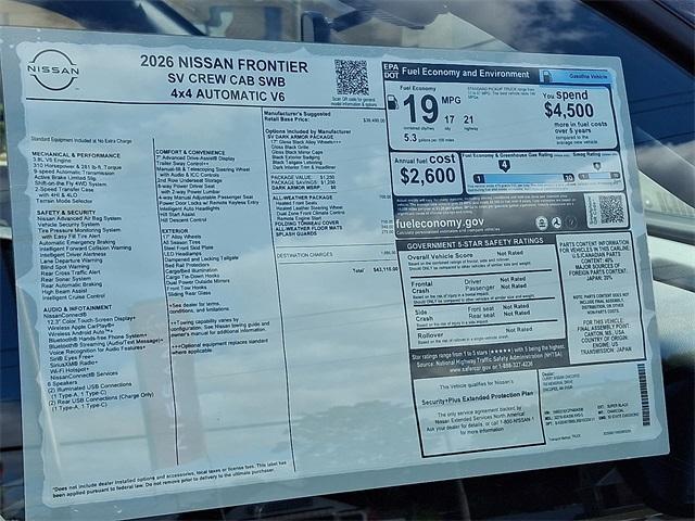 new 2026 Nissan Frontier car, priced at $40,691