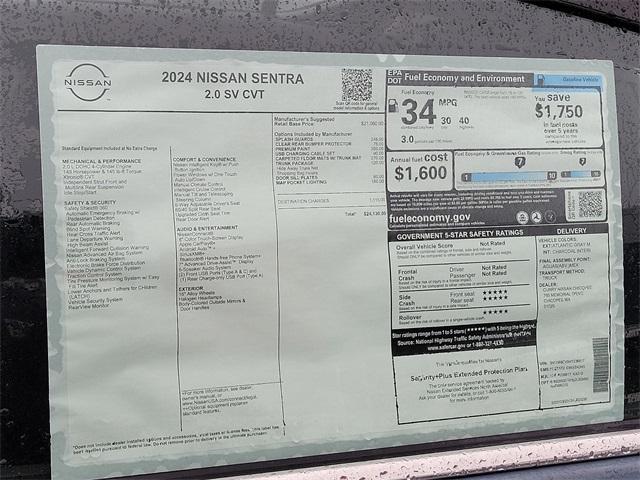 new 2024 Nissan Sentra car, priced at $20,825