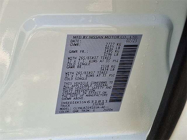 new 2025 Nissan Frontier car, priced at $38,017