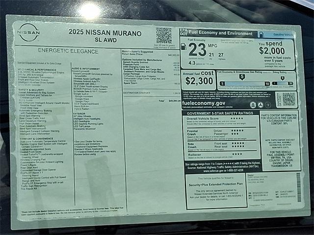 new 2025 Nissan Murano car, priced at $47,922