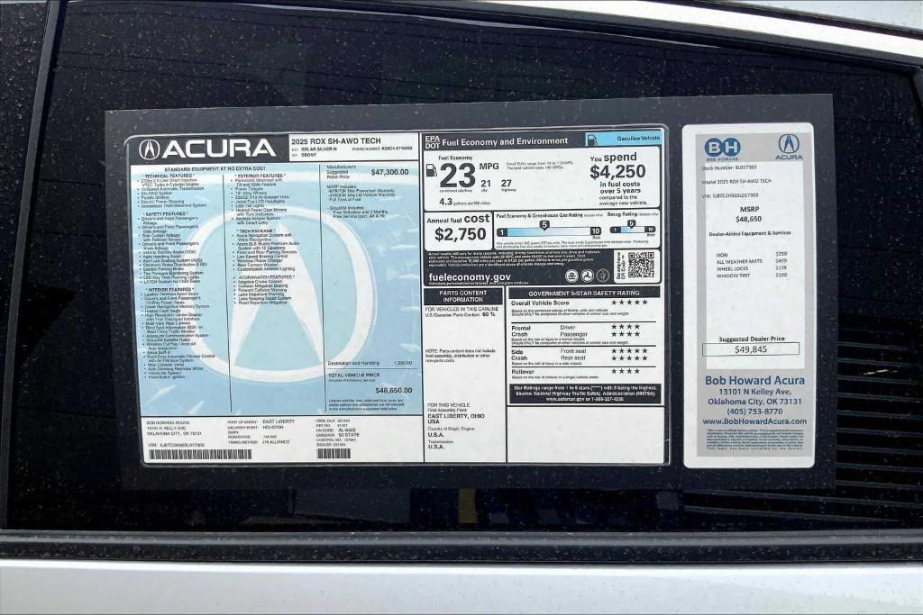 new 2025 Acura RDX car, priced at $50,145
