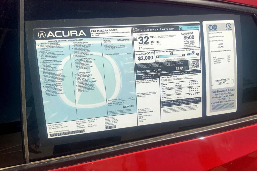 new 2025 Acura Integra car, priced at $38,290