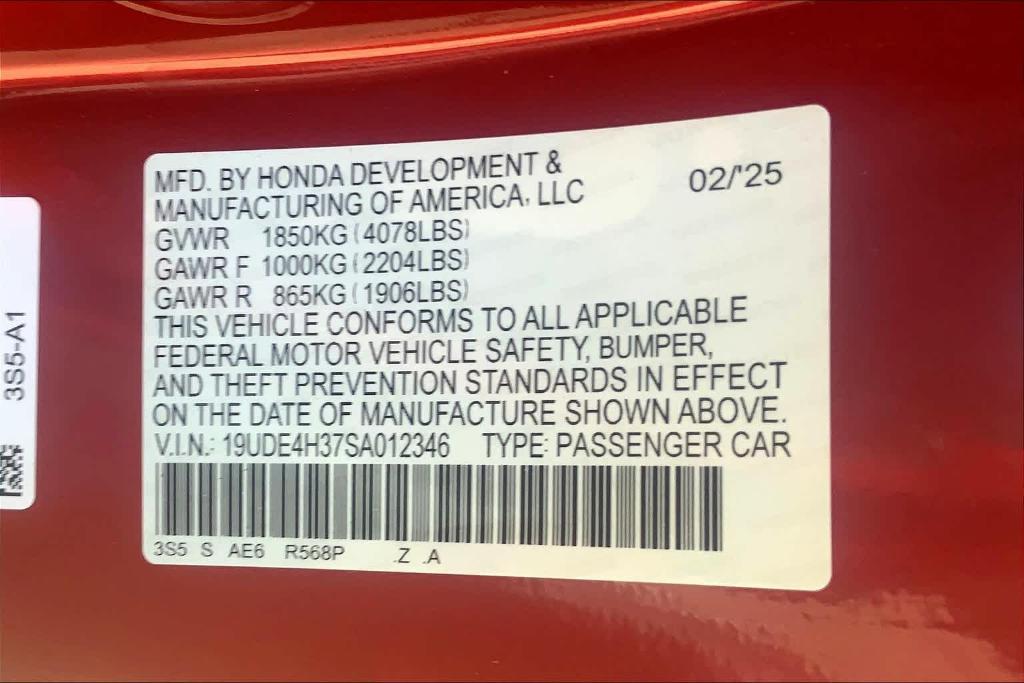 new 2025 Acura Integra car, priced at $38,290