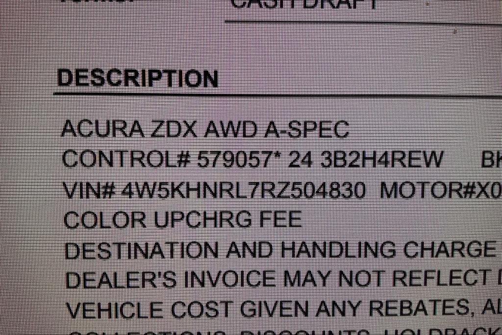 new 2024 Acura ZDX car, priced at $71,946