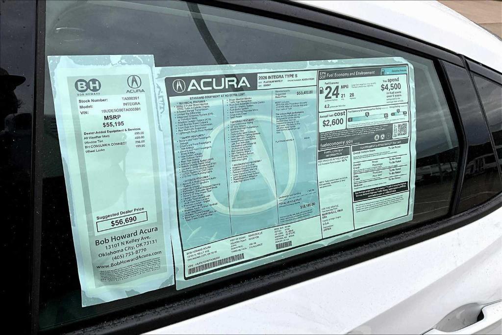 new 2026 Acura Integra car, priced at $55,195