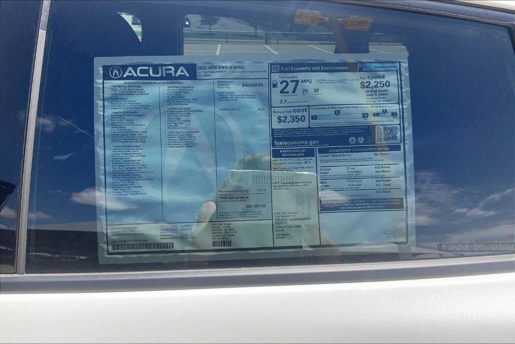 new 2025 Acura ADX car, priced at $43,445