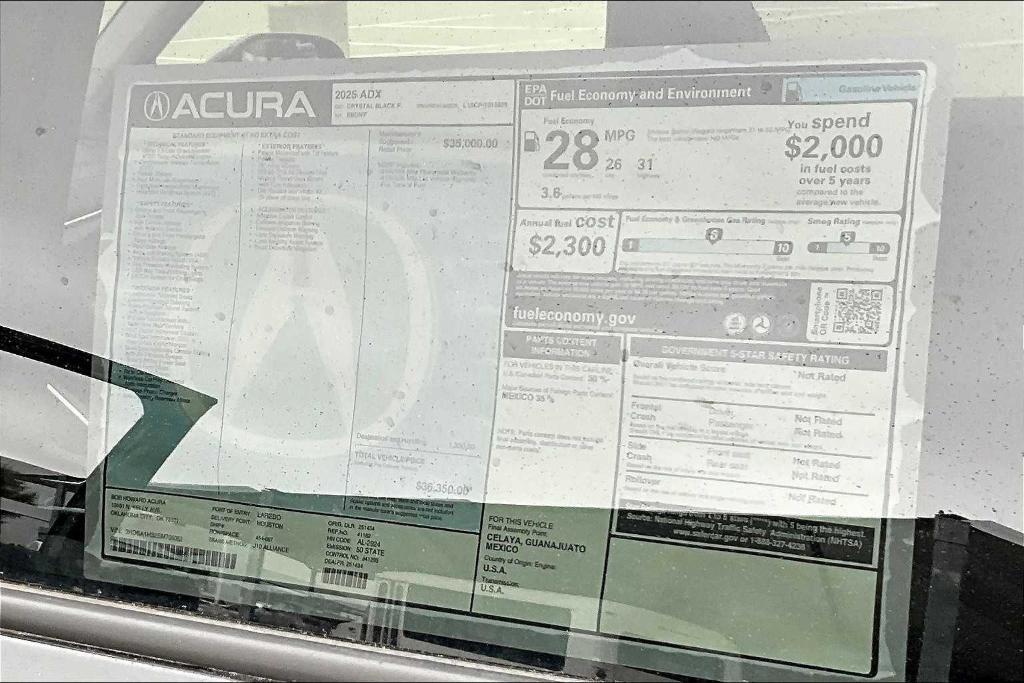 new 2025 Acura ADX car, priced at $36,350