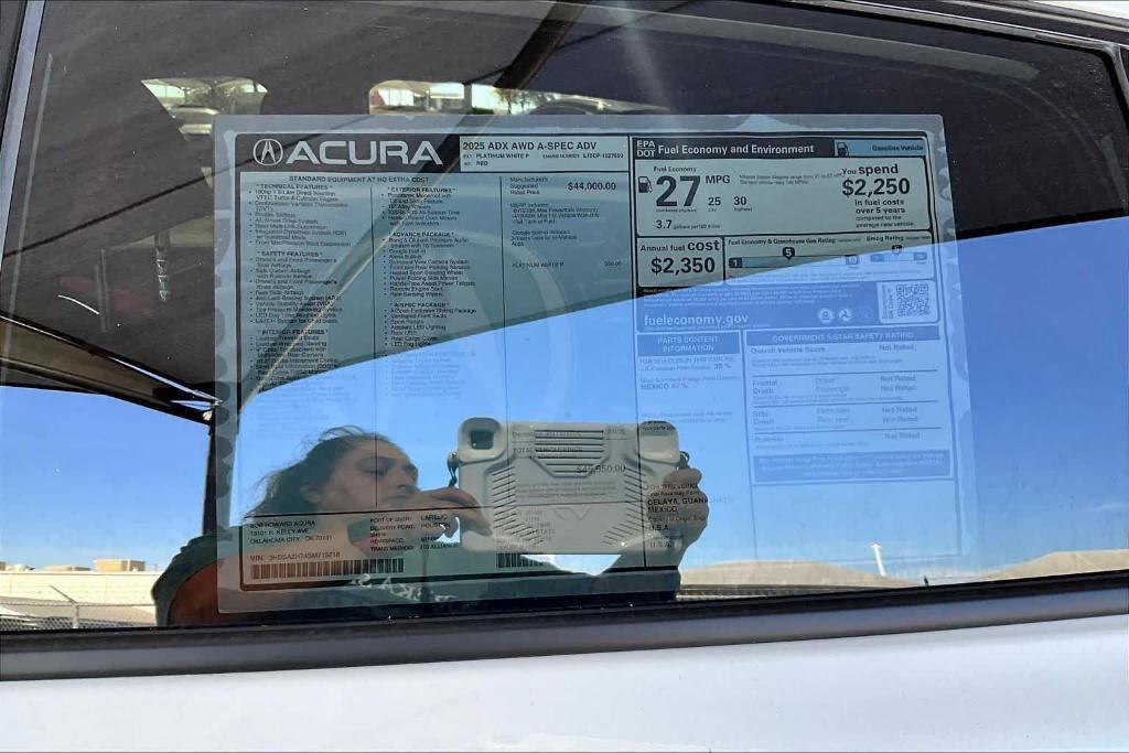 new 2025 Acura ADX car, priced at $45,950