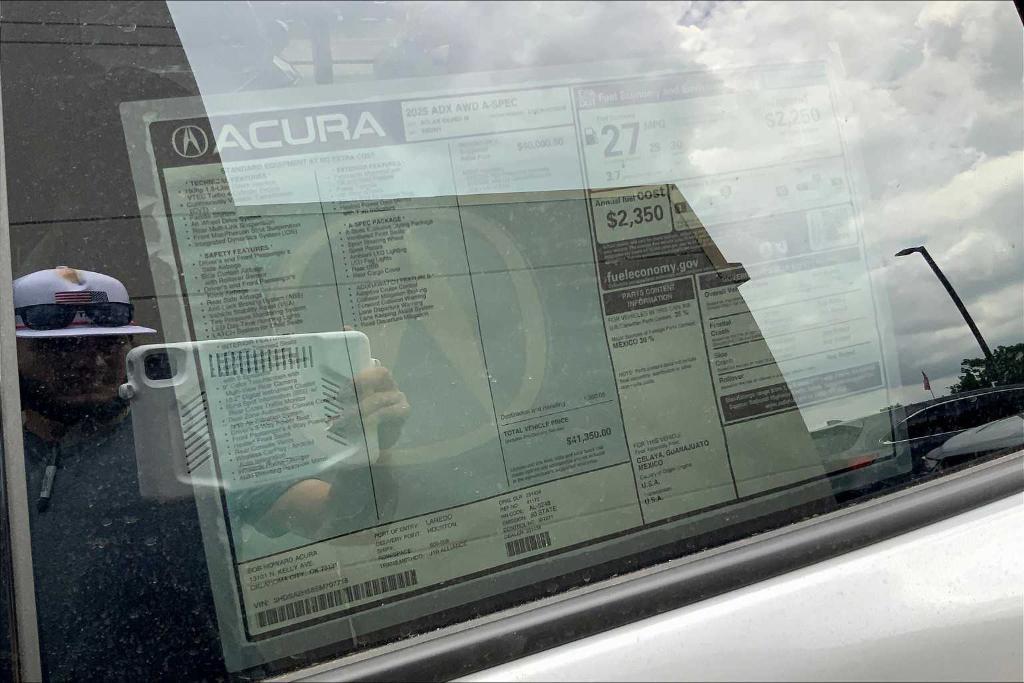 new 2025 Acura ADX car, priced at $42,845