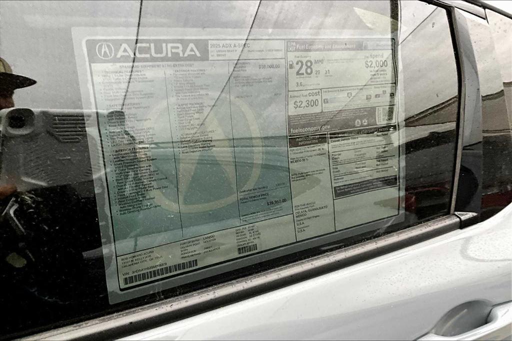 new 2025 Acura ADX car, priced at $39,950