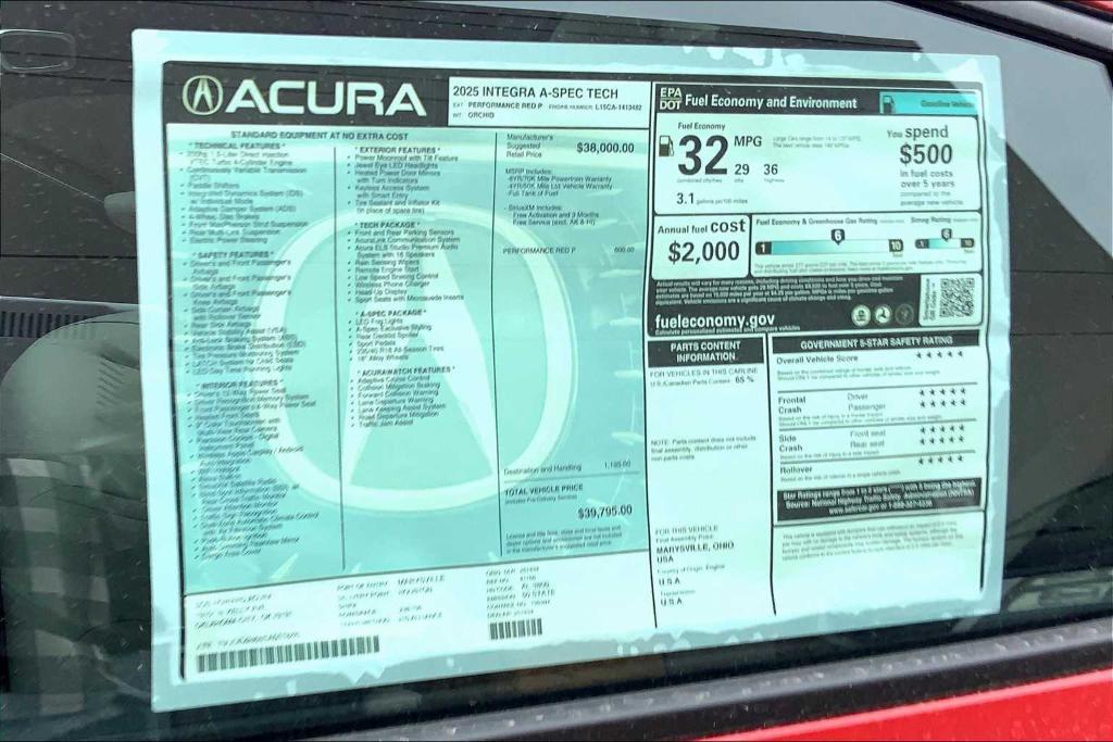 new 2025 Acura Integra car, priced at $41,290