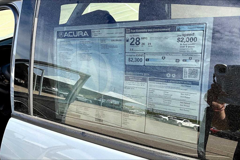 new 2025 Acura ADX car, priced at $36,950